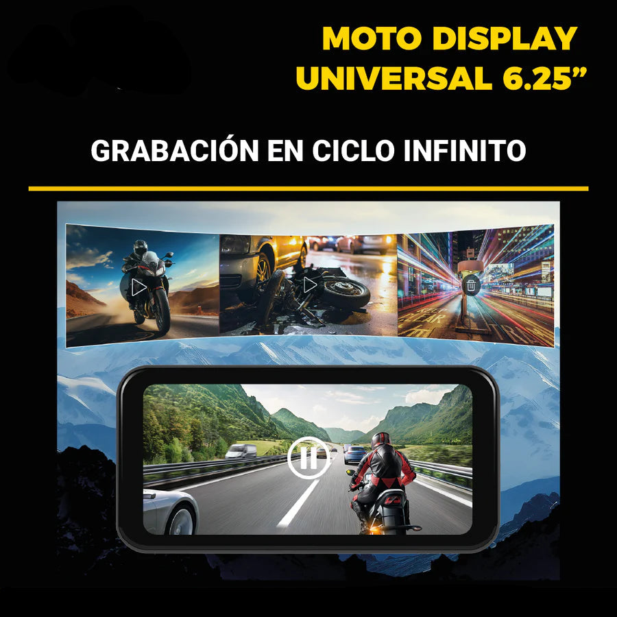MOTO DISPLAY UNIVERSAL DE 6.25¨ + DVR
