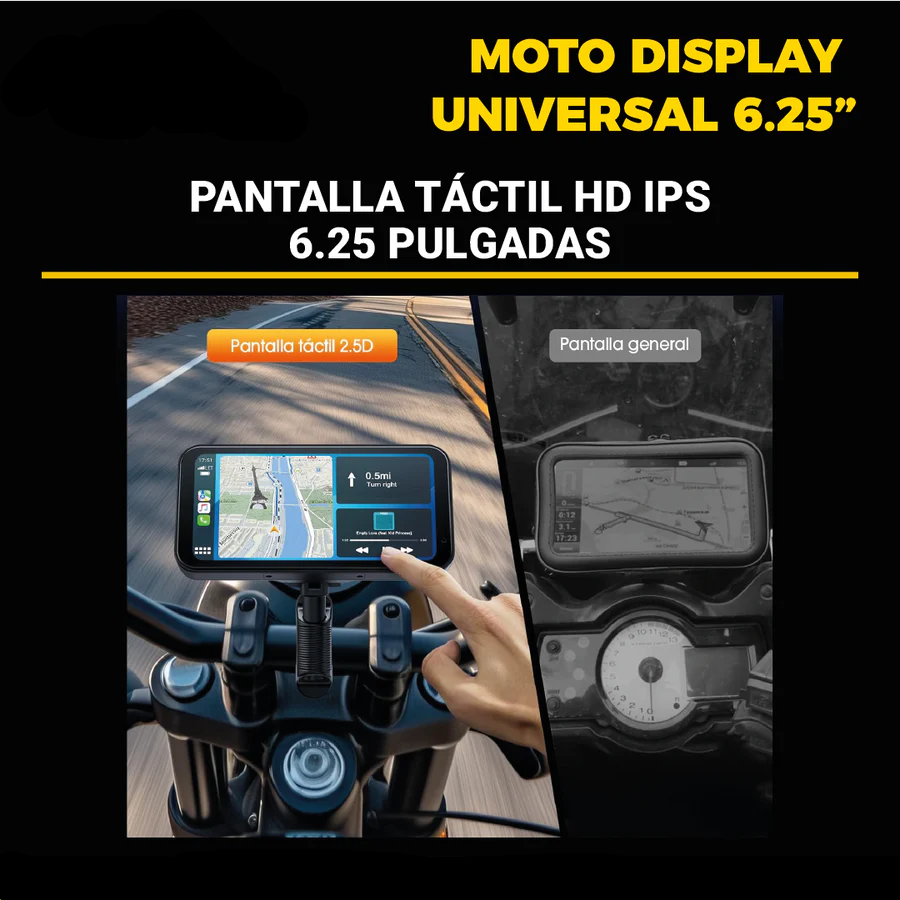 MOTO DISPLAY UNIVERSAL DE 6.25¨ + DVR