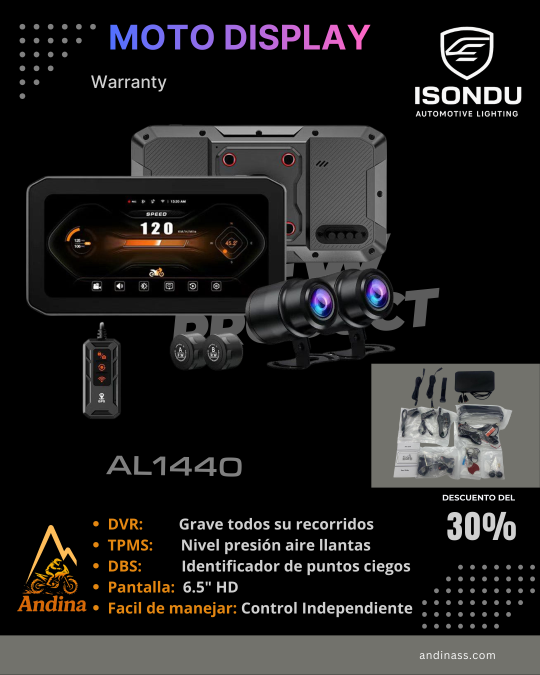 MOTO DISPLAY+DVR+TPMS+BDS