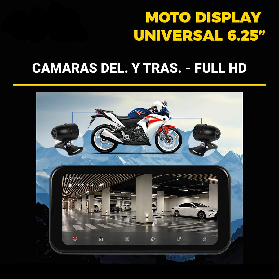 MOTO DISPLAY UNIVERSAL DE 6.25¨ + DVR